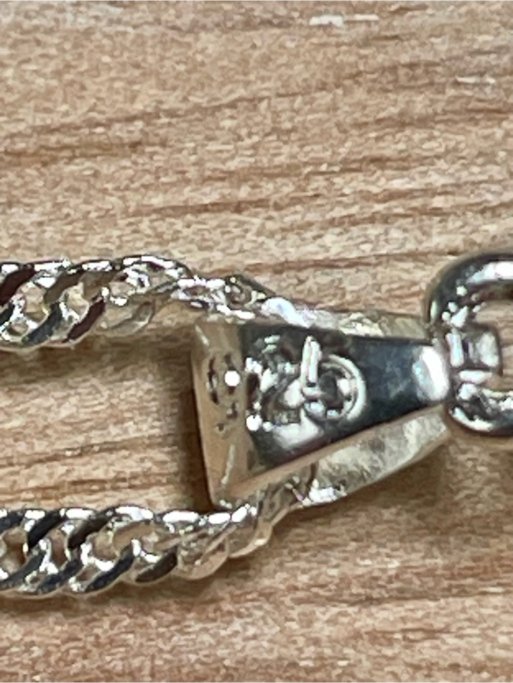Sterling Silver Necklace with Bright Teal Crystal Pendant - Picture 4 of 5